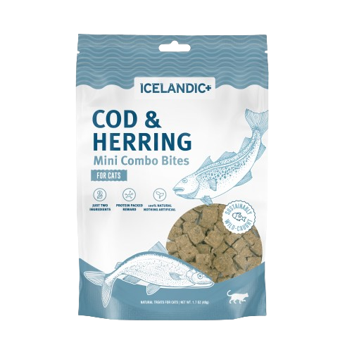 1ea 1.7oz Icelandic Mini Cod & Herring Combo Bites for Cats - Health/First Aid
